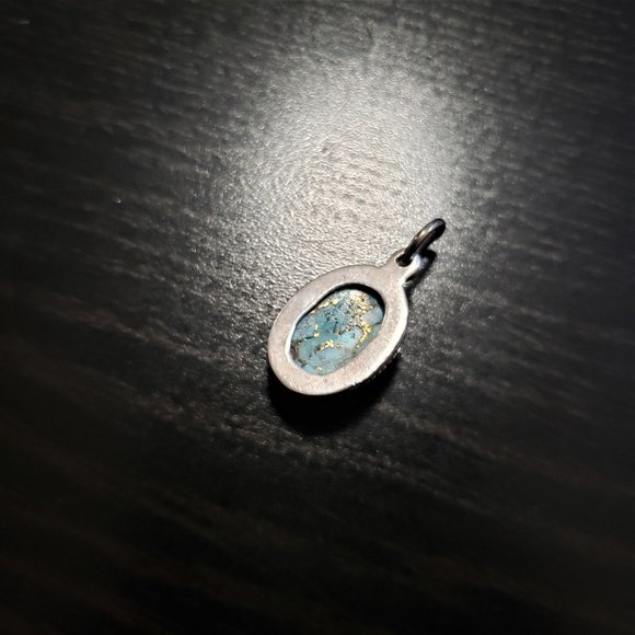 925 silver pendant with a turquoise cabochon. - Picture 5 of 5